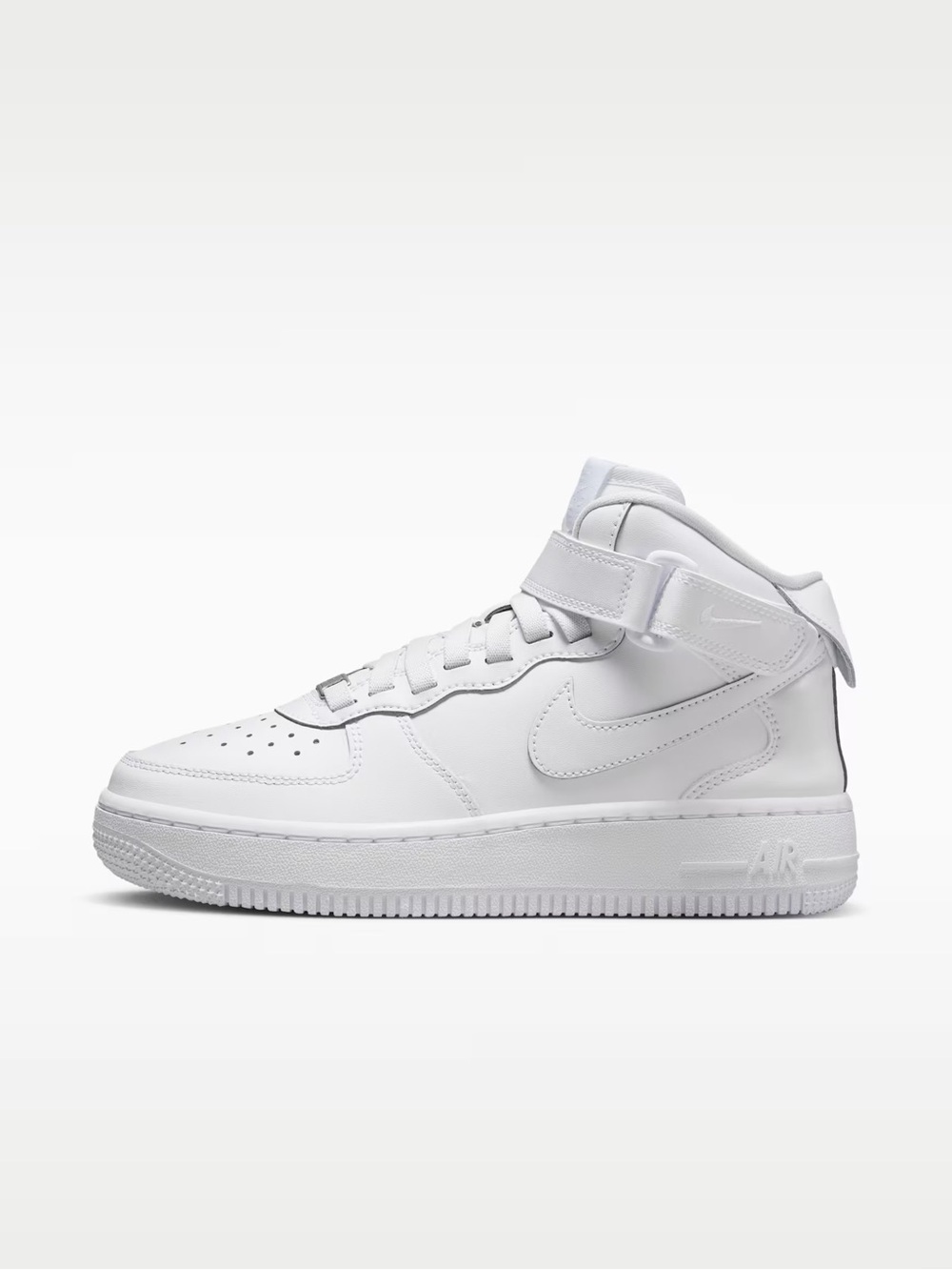 Nike White Mid-Top Leather Sneaker with Ankle Strap